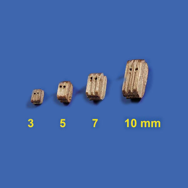 Klick zeigt Details von Doppelblock Holz dunkel 10 mm (Mamoli)