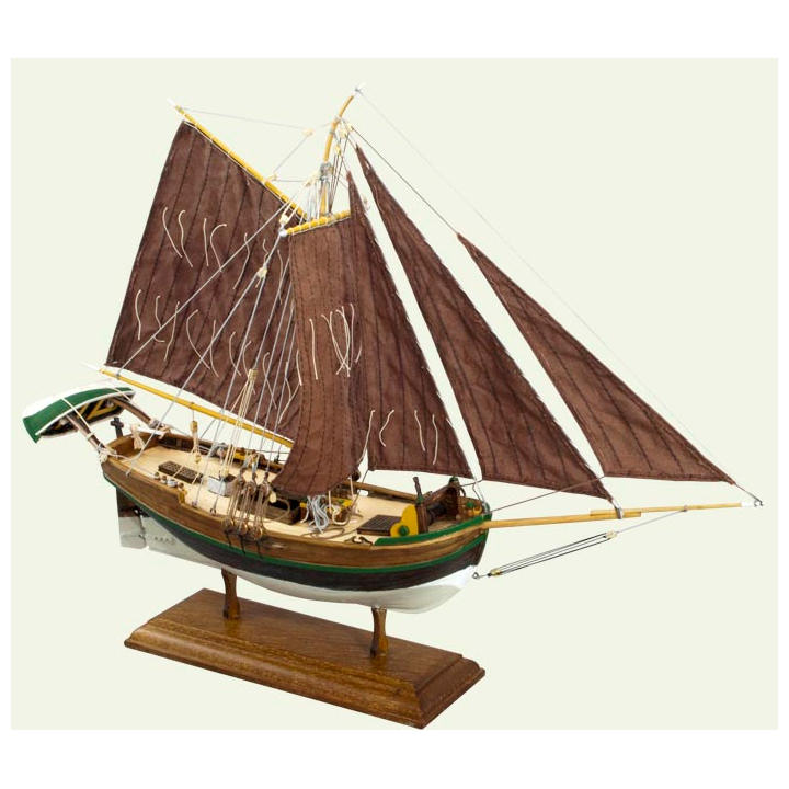 Klick zeigt Details von Echtspant-Schiffsmodellbausatz Holsteinische Jacht von 1857 - M 1:75