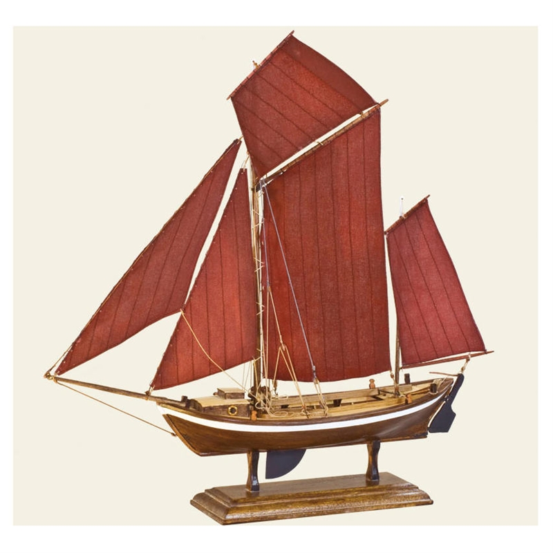 Klick zeigt Details von Echtspant-Schiffsmodellbausatz Zeesboot von 1870 - M 1:50