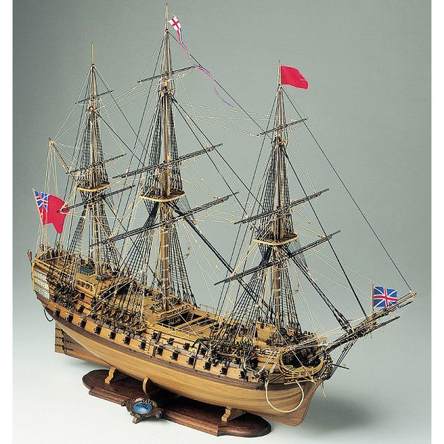 Klick zeigt Details von Modellbausatz Schiffsmodell HMS Bellona - englisches Kriegsschiff von 1760 - 18. Jh. - M 1:100
