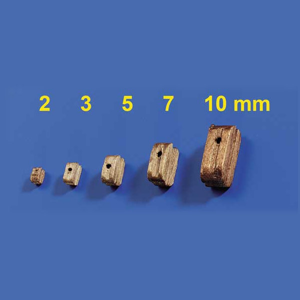 Klick zeigt Details von Block einscheibig Holz dunkel 2 mm (10er Pack)