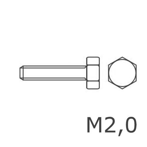 Sechskantschraube Messing M2  8 mm