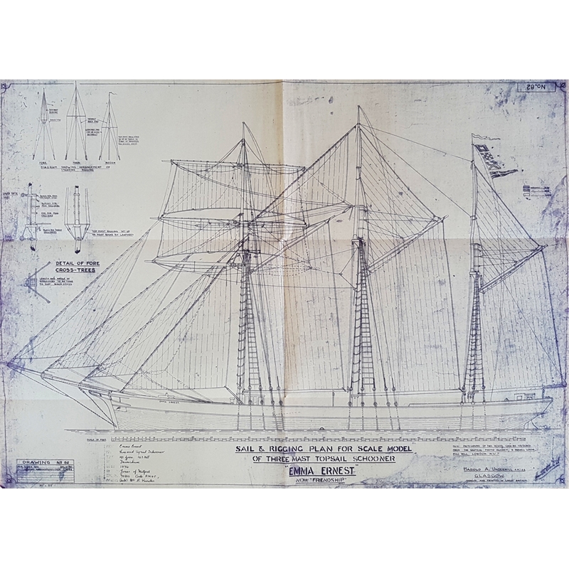 Klick zeigt Details von Bauplan 3-Mast-Toppsegelschoner Emma Ernest